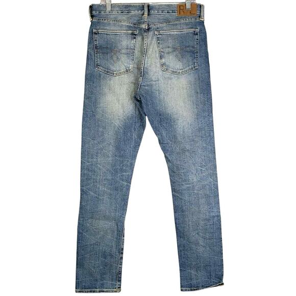RRL Ralph Lauren Double RL Vintage Distressed Straight Leg Jeans USA 30X31 - Picture 3 of 16